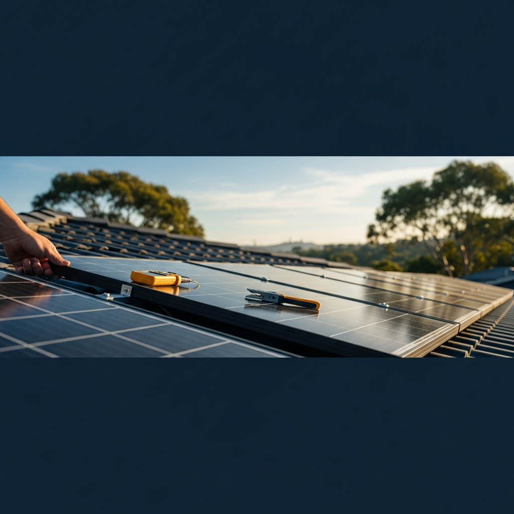 Lakewood Solar Maintenance technician inspects rooftop panels for summer underperformance and delayed repair risks