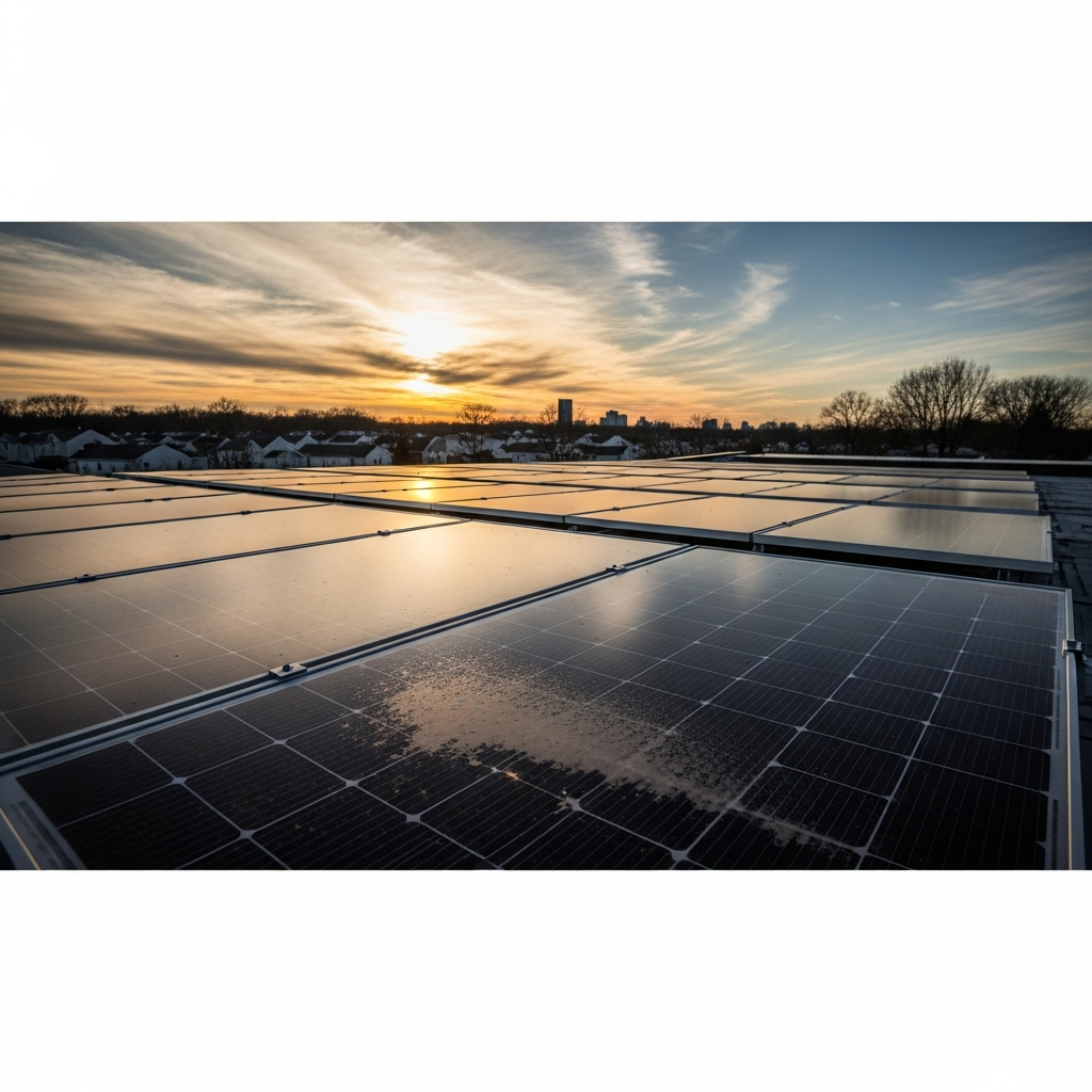Rooftop solar panels on a New Jersey home, highlighting pros and cons of solar panels in NJ after cloudy weather