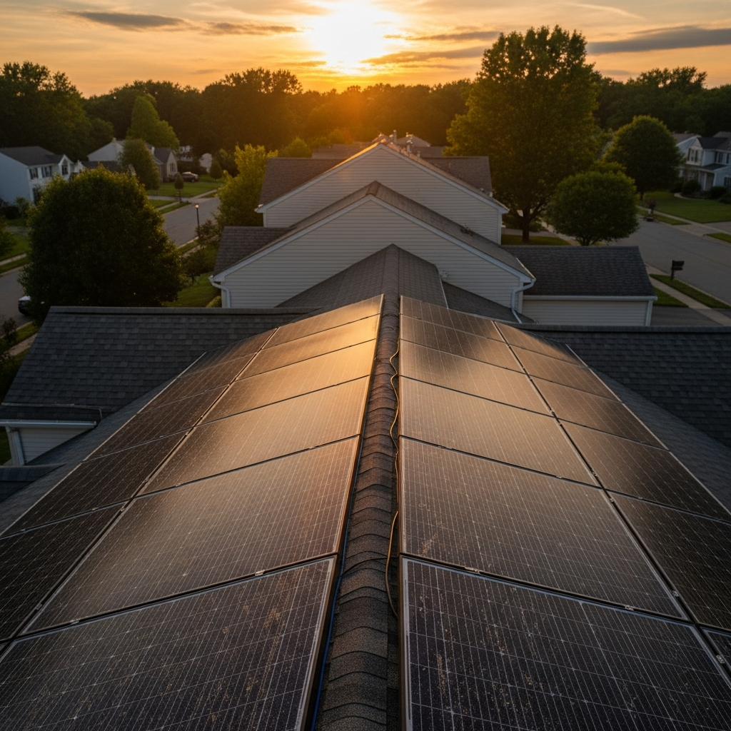 Princeton Junction NJ solar panel repair technician inspects rooftop panels for underperformance and rising bills