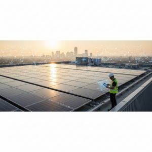 Dashboard showing pv monitoring system alerts, solar output trends, and cloud-based performance tracking for owners